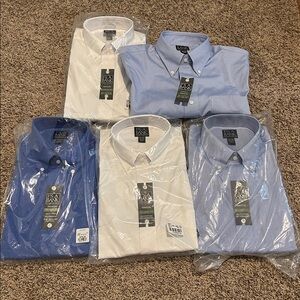 Five NWT 16.5 33 Joseph A Bank shirts Traveller Tailored Fit